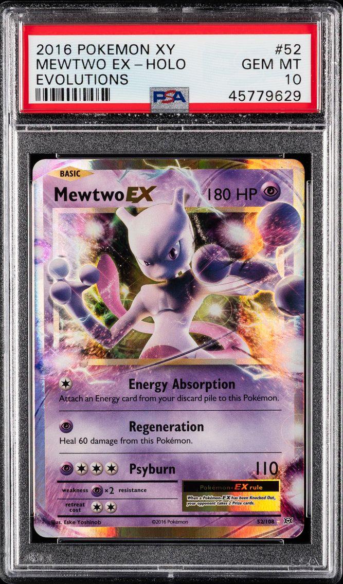 2016 #52 Mewtwo EX PSA 10 XY Evolutions Pokemon