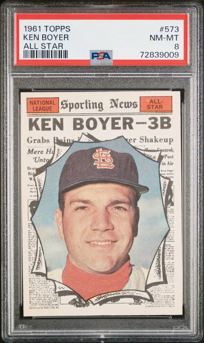 1961 #573 Ken Boyer PSA 8 Topps