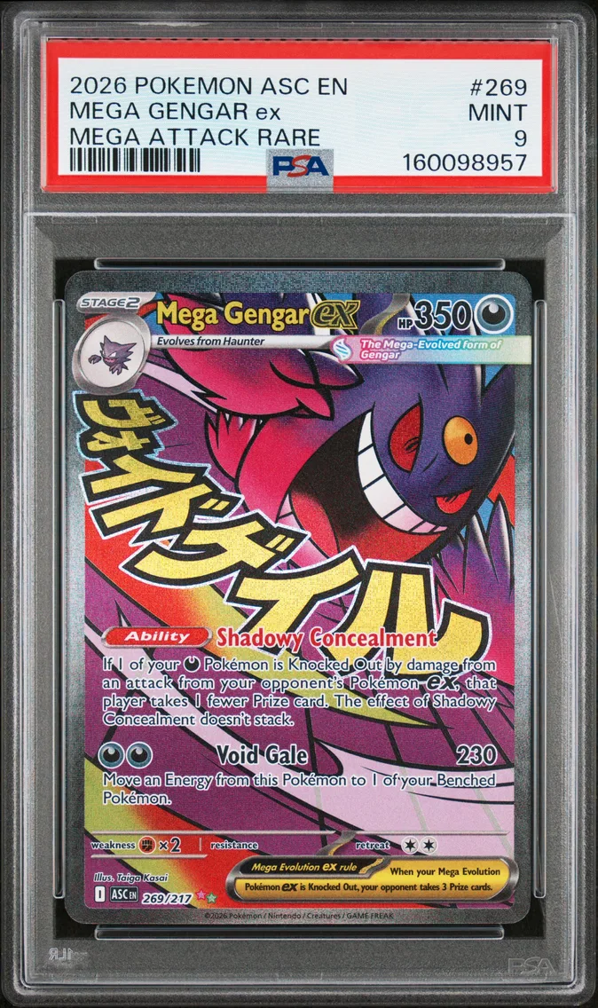 2026 Pokemon Asc EN-Ascended Heroes Mega Gengar EX Asc EN-Ascended Heroes #269 PSA 9