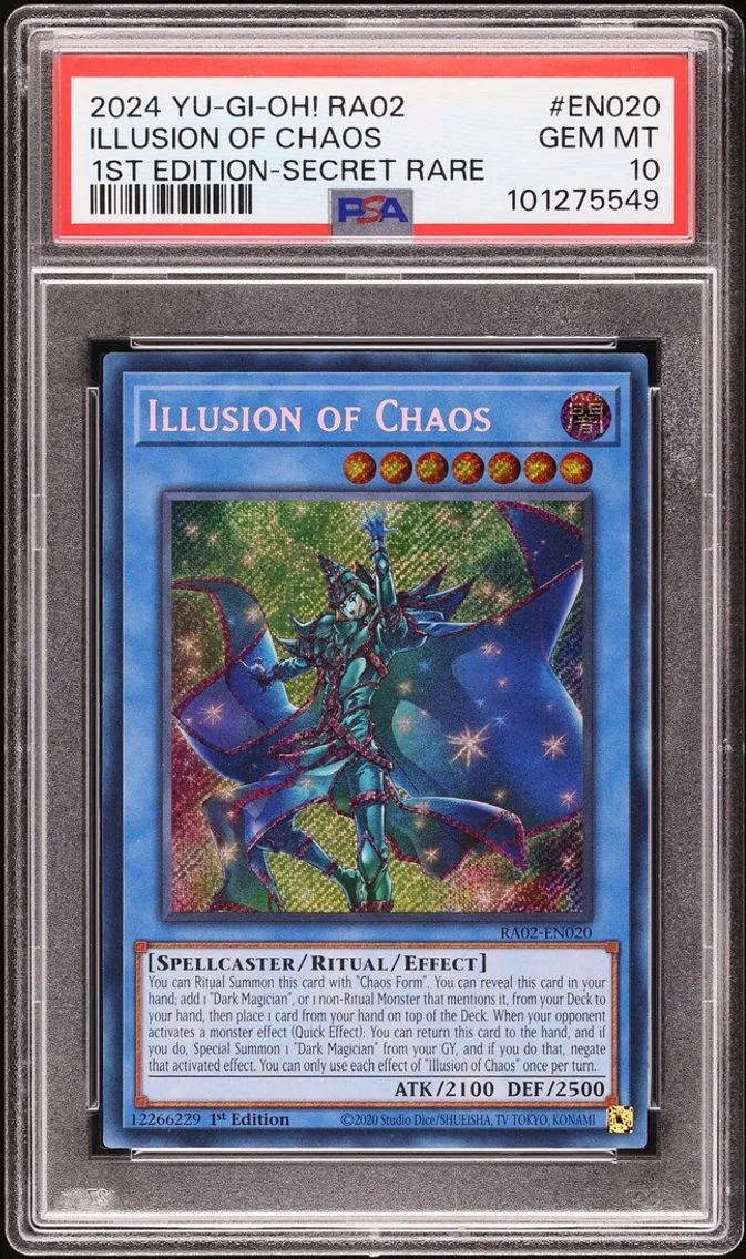 2024 #RA02-EN020 Illusion Of Chaos PSA 10 Yu-Gi-Oh! RA02 1st Edition Secret Rare