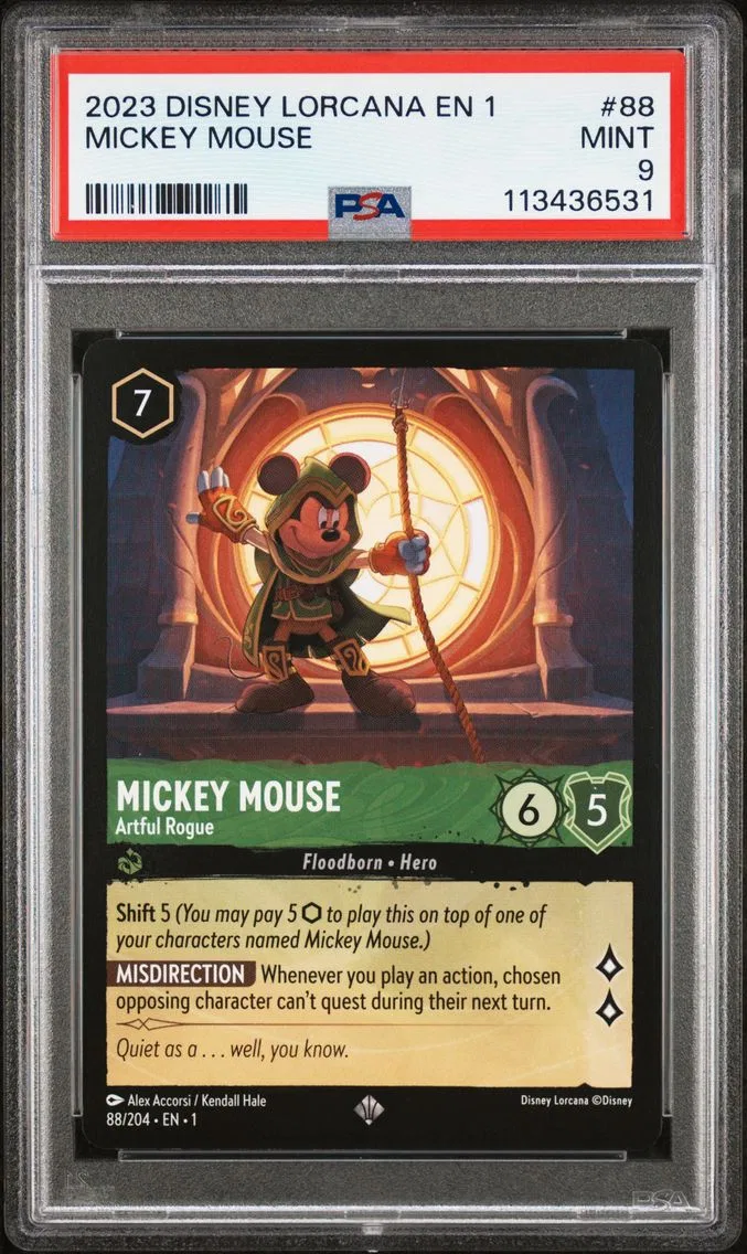 2023 #88 Mickey Mouse - Artful Rogue PSA 9 Disney Lorcana EN 1-the First Chapter