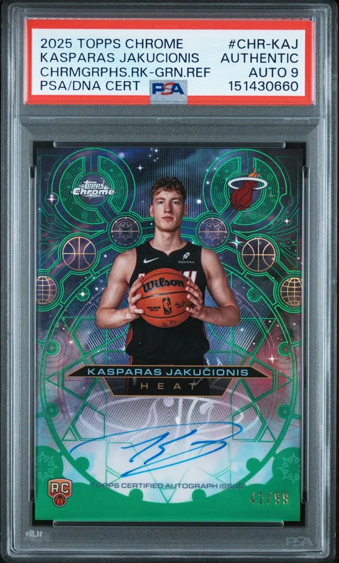 2025 #CHR-KAJ Kasparas Jakucionis PSA Topps Chrome Chromographs Rookies