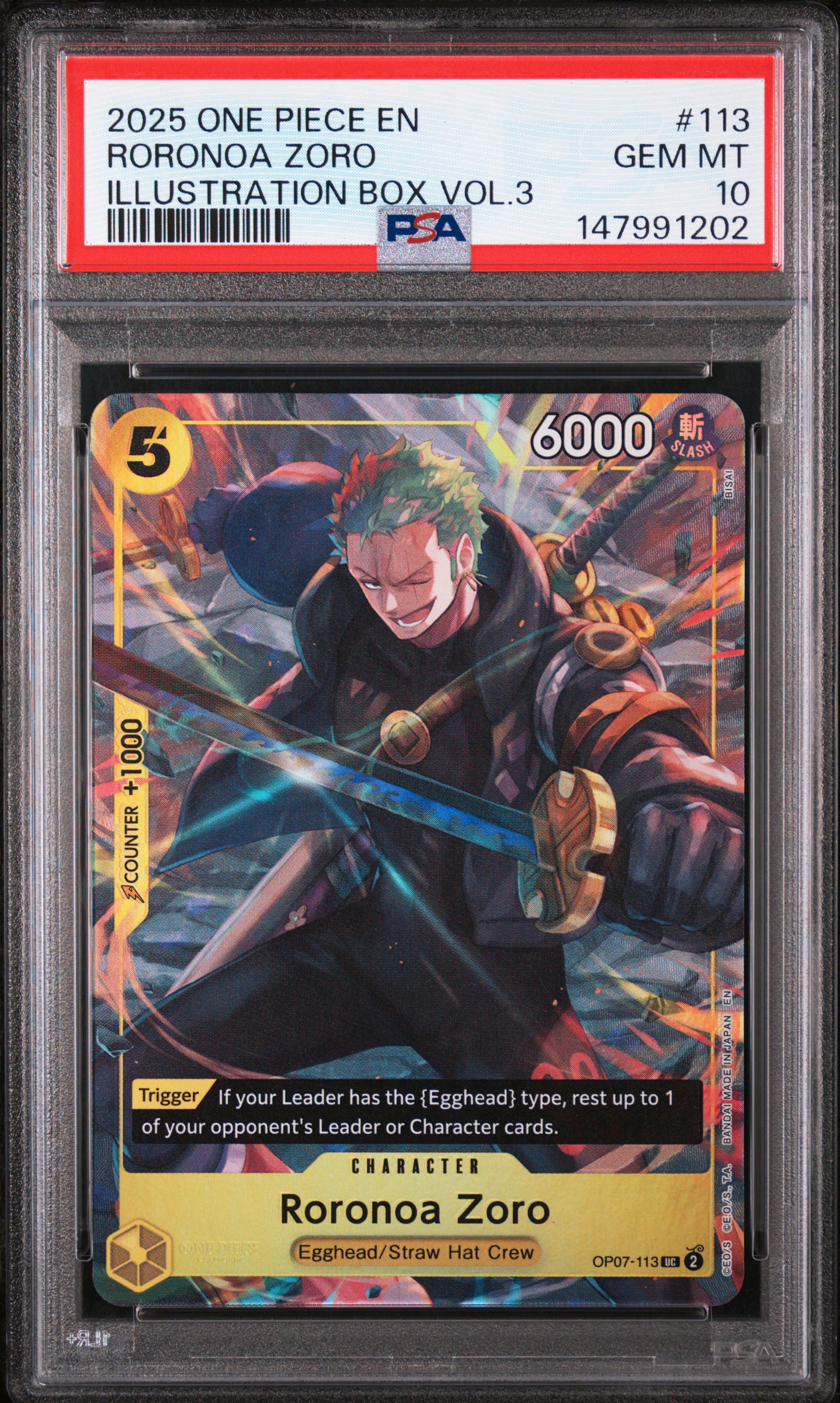 2025 #113 Roronoa Zoro PSA 10 One Piece Promos