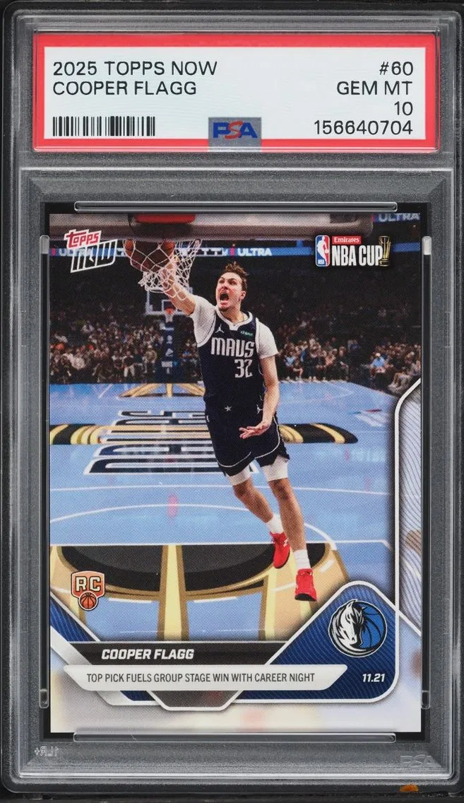 2025 #60 Cooper Flagg PSA 10 Topps Now ROOKIE