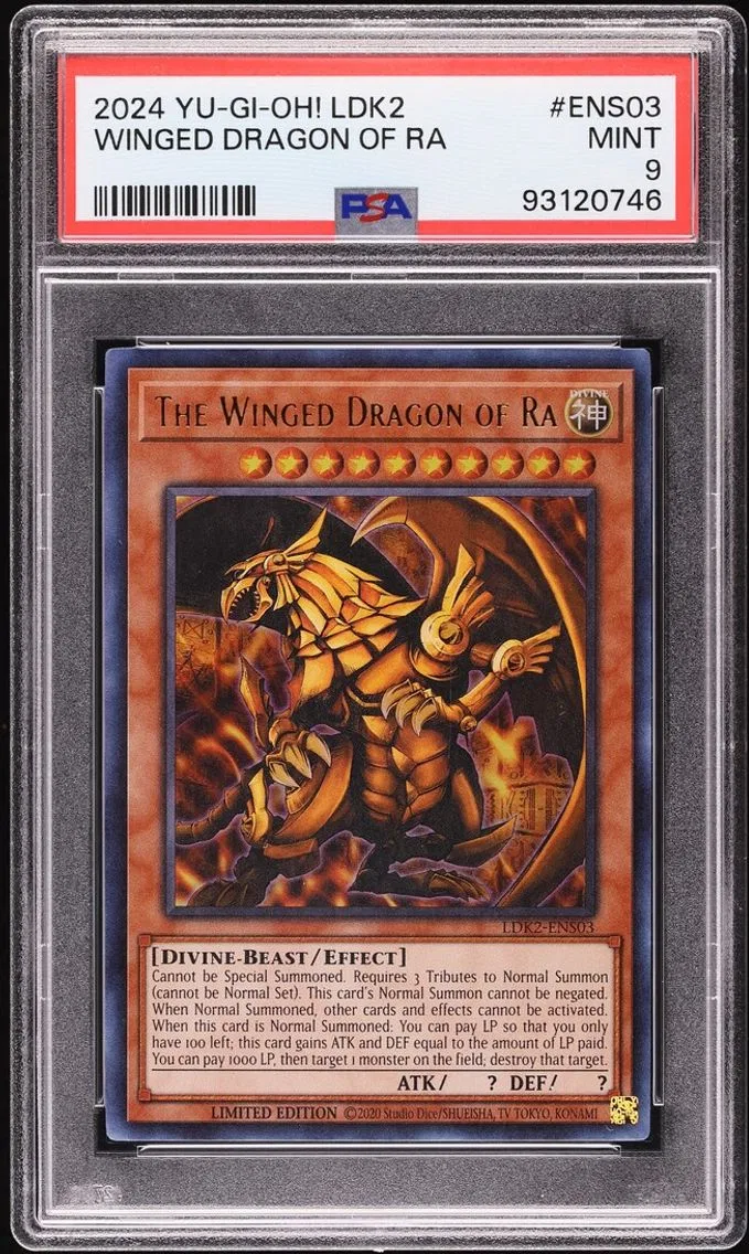 2024 #LDK2-ENS03 Winged Dragon Of Ra PSA 9 Yu-Gi-Oh! Legendary Decks II Ultra Rare