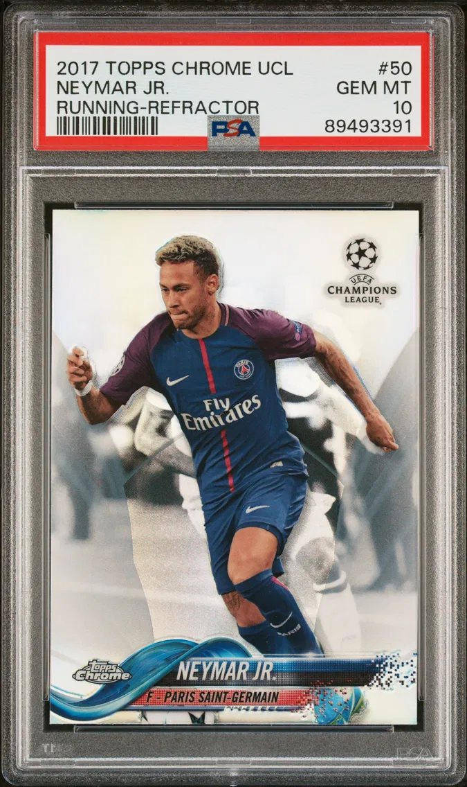 2017 #50 Neymar Jr. PSA 10 Topps Chrome UEFA Champions League