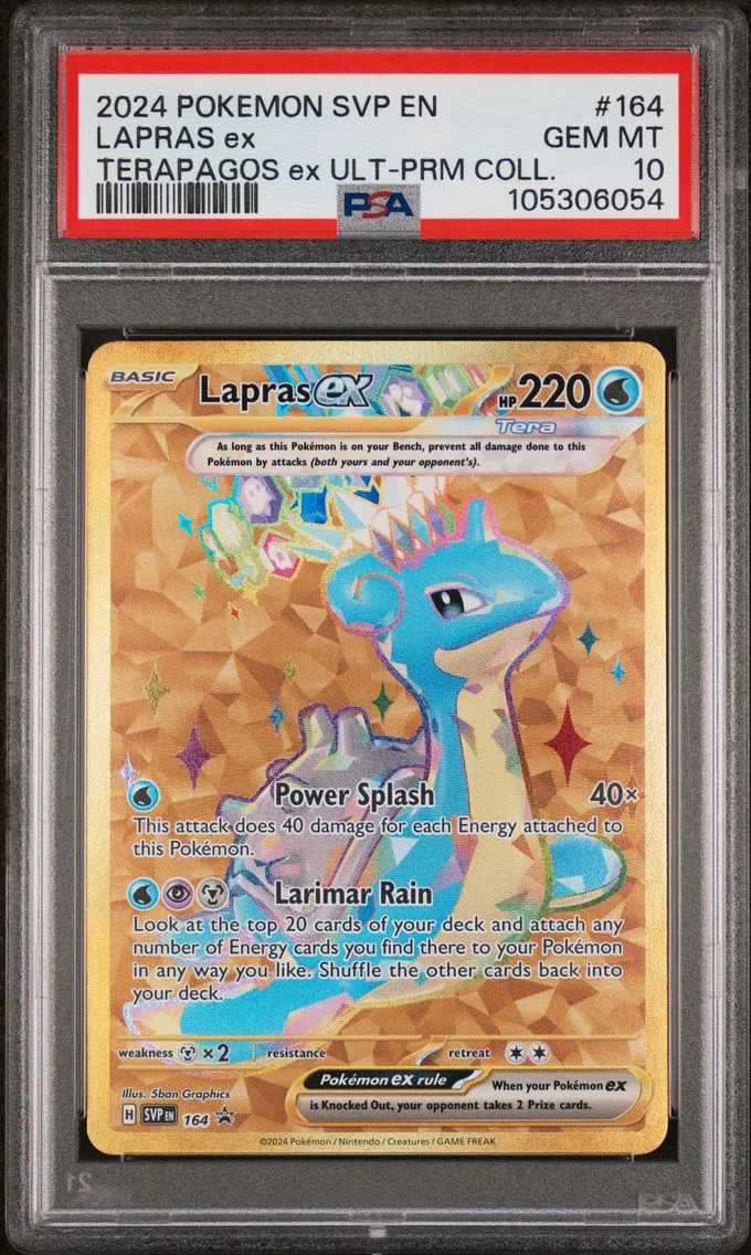2024 #164 LAPRAS EX PSA 10 POKEMON SVP EN-SV BLACK STAR PROMO | TERAPAGOS ex ULTRA-PREMIUM COLLECTION