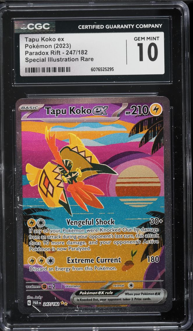 2023 #247 Tapu Koko EX CGC 10 Par EN-Paradox Rift Pokemon