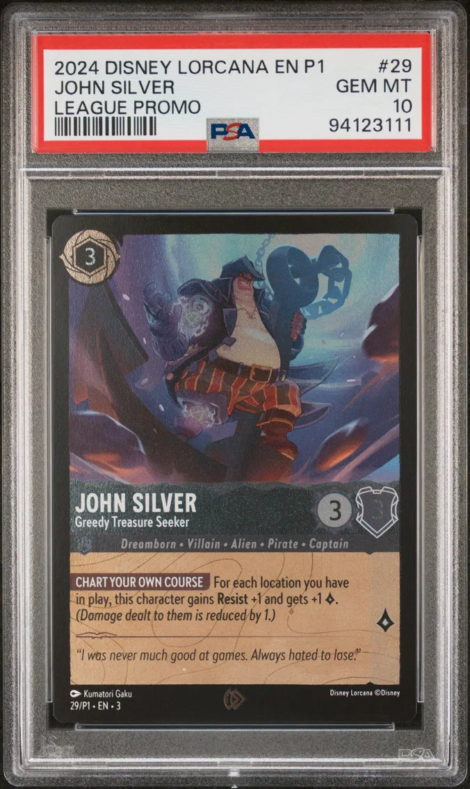 2024 #29 John Silver - Greedy Treasure Seeker PSA 10 Disney Lorcana EN P1-Promo