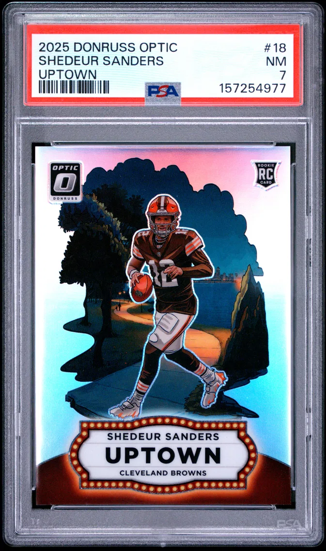2025 #18 Shedeur Sanders PSA 7 Panini Donruss Optic Uptown