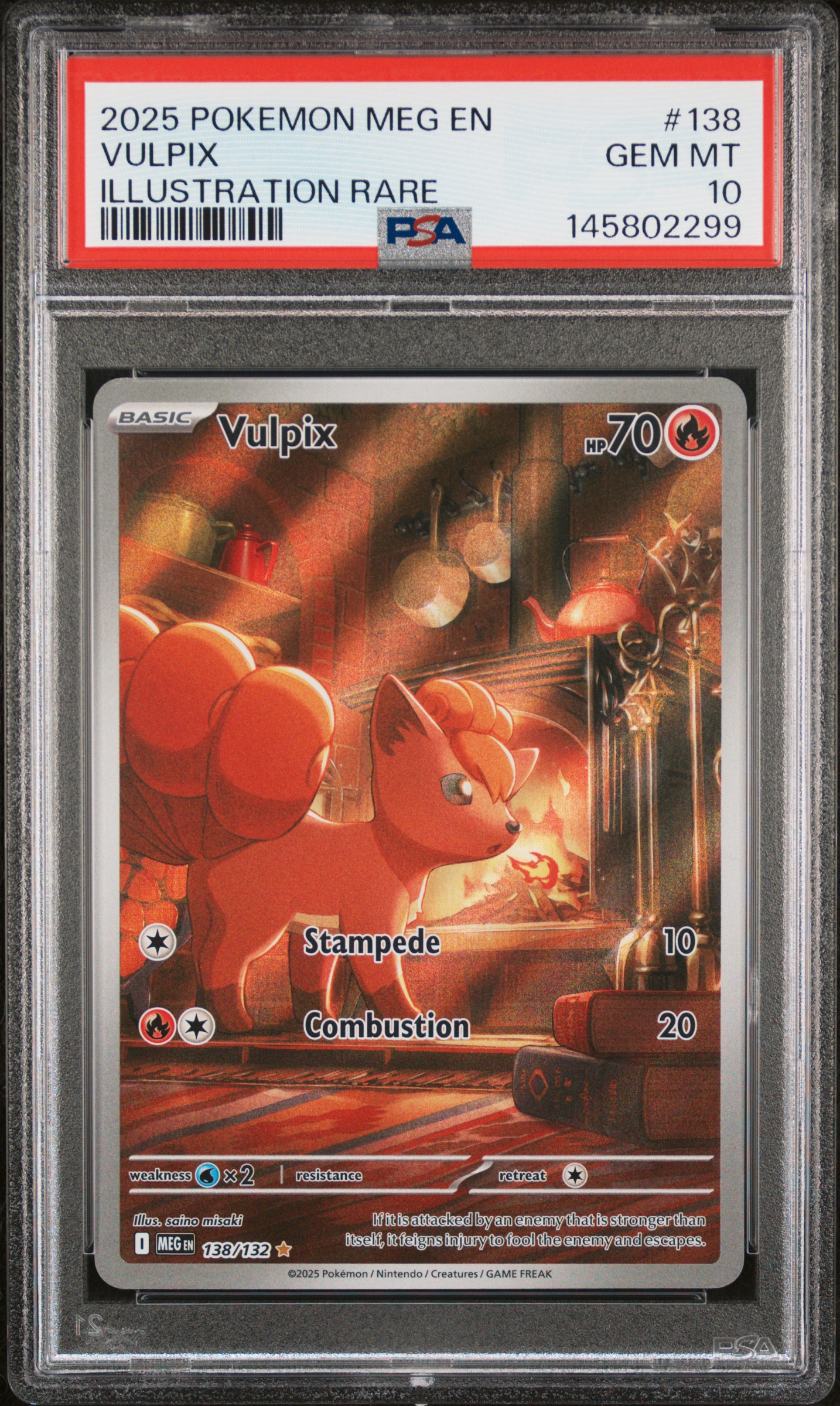 2025 #138 Vulpix PSA 10 Meg En-Mega Evolution