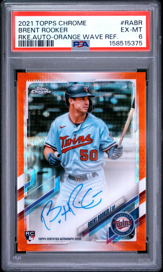 2021 #RABR Brent Rooker PSA 6 Topps Chrome Rookie Autographs