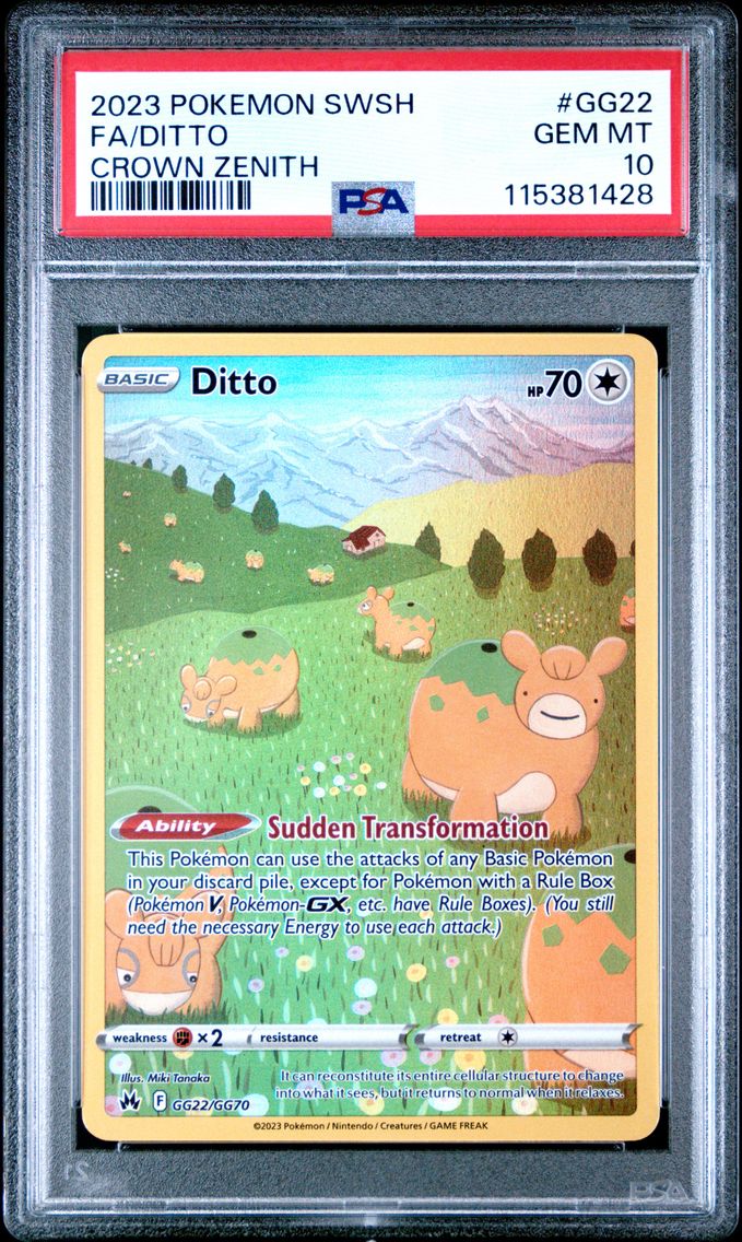 2023 #GG22 Full Art/Ditto PSA 10 Sword and Shield Crown Zenith