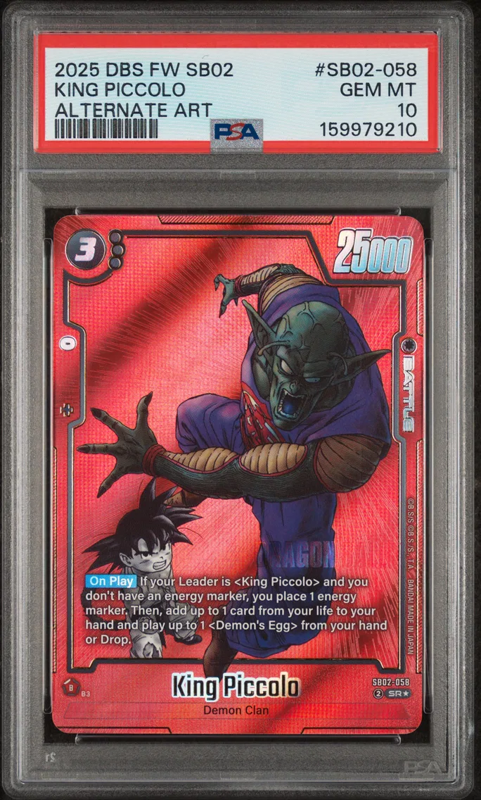 2025 #SB02-058 King Piccolo PSA 10 Dragon Ball Super Card Game Fusion World Manga Booster 02