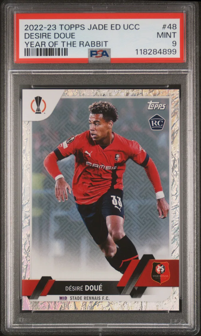2022 #48 Desire Doue PSA 9 Topps Jade Edition UEFA Club Competitions