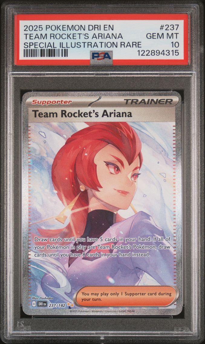 2025 #237 Team Rocket's Ariana PSA 10 Dri EN-Destined Rivals Pokemon