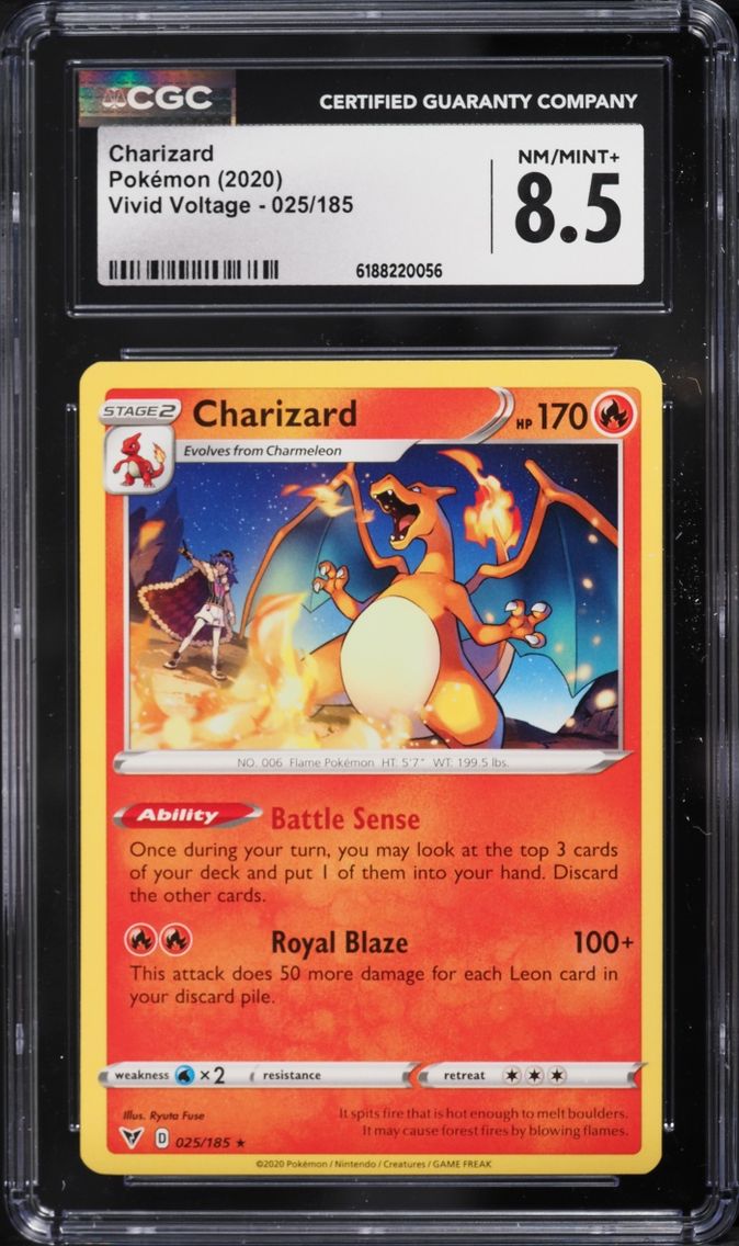2020 #25 Charizard CGC 8.5 Pokemon Sword & Shield Vivid Voltage