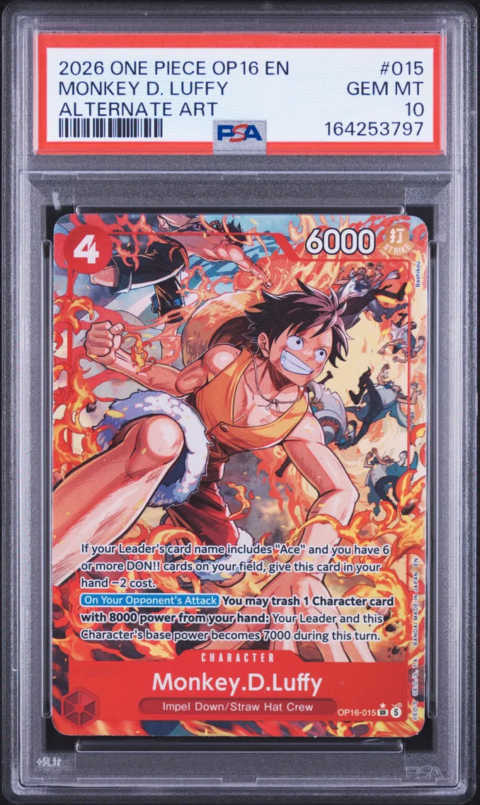2026 #015 Monkey D. Luffy PSA 10 One Piece OP16-the Time of Battle