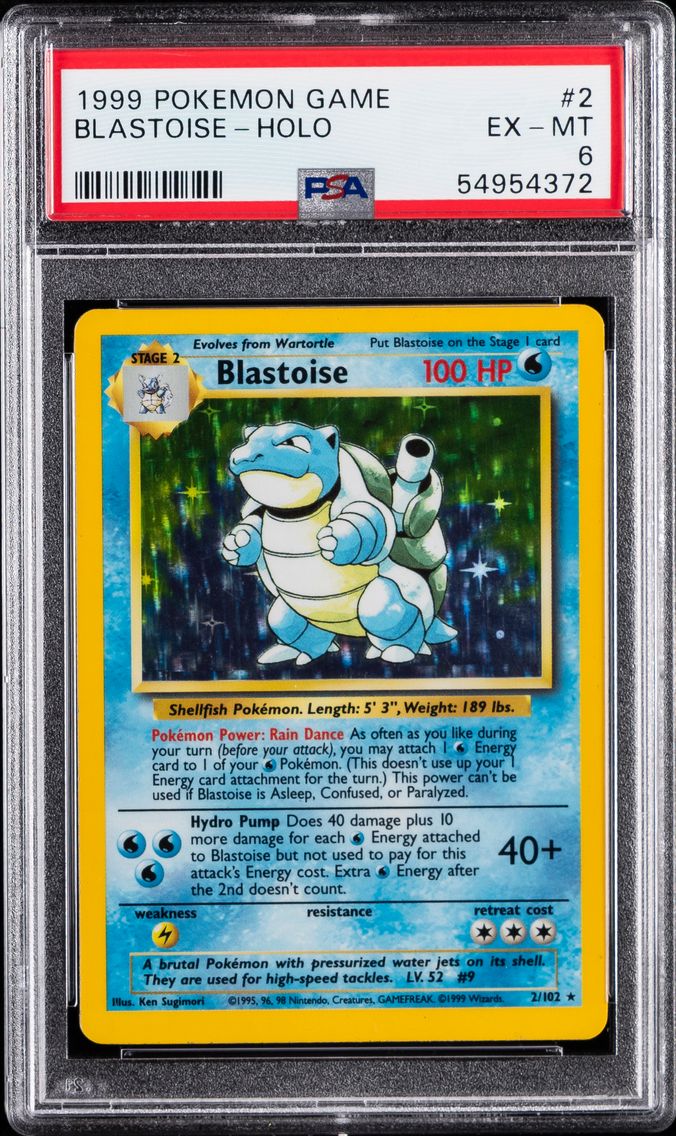 1999 #2 Blastoise-Holo PSA 6 Game Pokemon