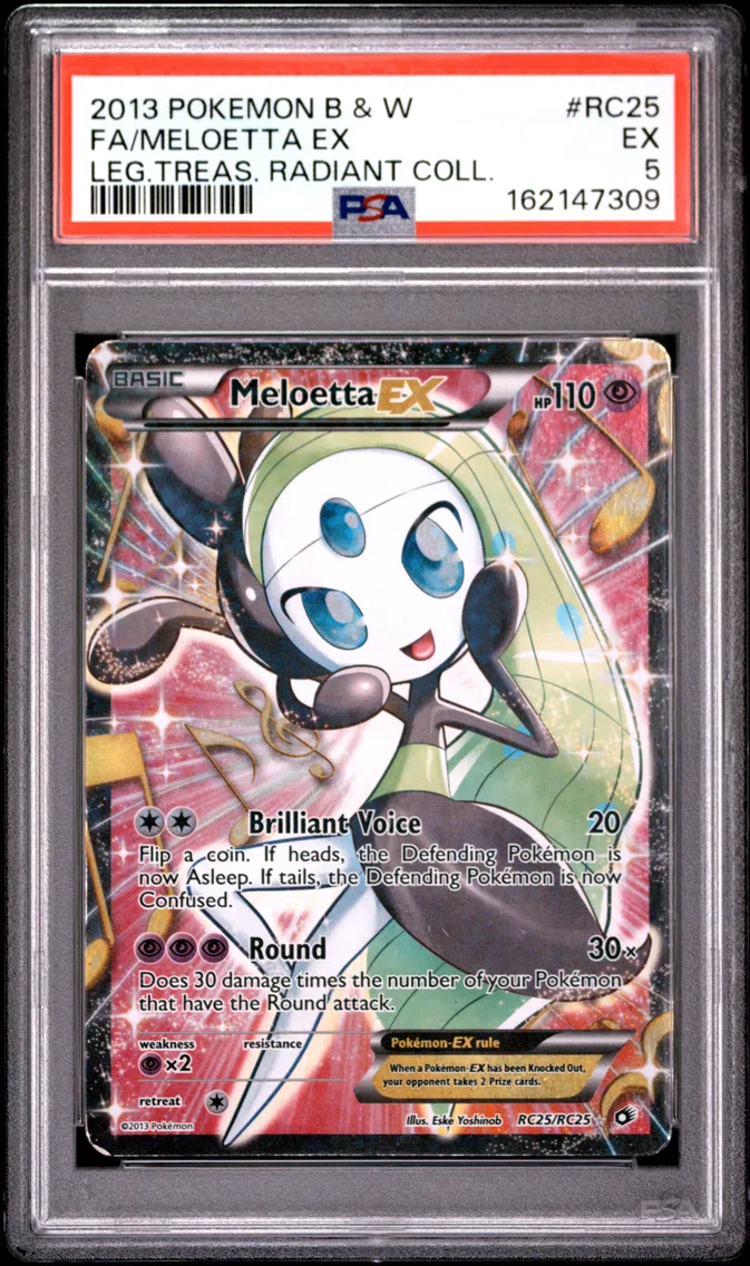 2013 #RC25 Full Art/Meloetta EX PSA 5 Black & White Legendary Treasures Radiant Collection