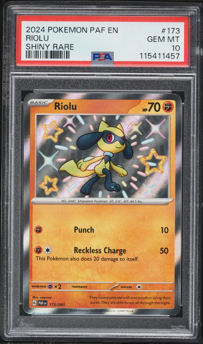 2024 #173 Riolu PSA 10 Paf EN-Paldean Fates Pokemon