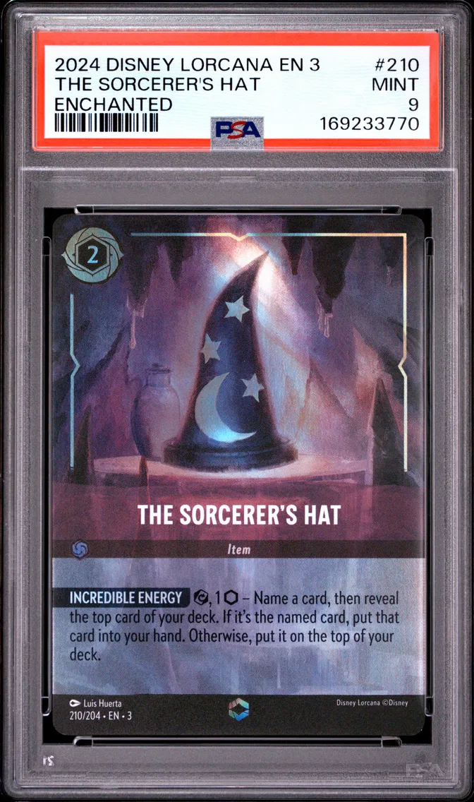 2024 #210 The Sorcerer's Hat PSA 9 Disney Lorcana EN 3-Into the Inklands
