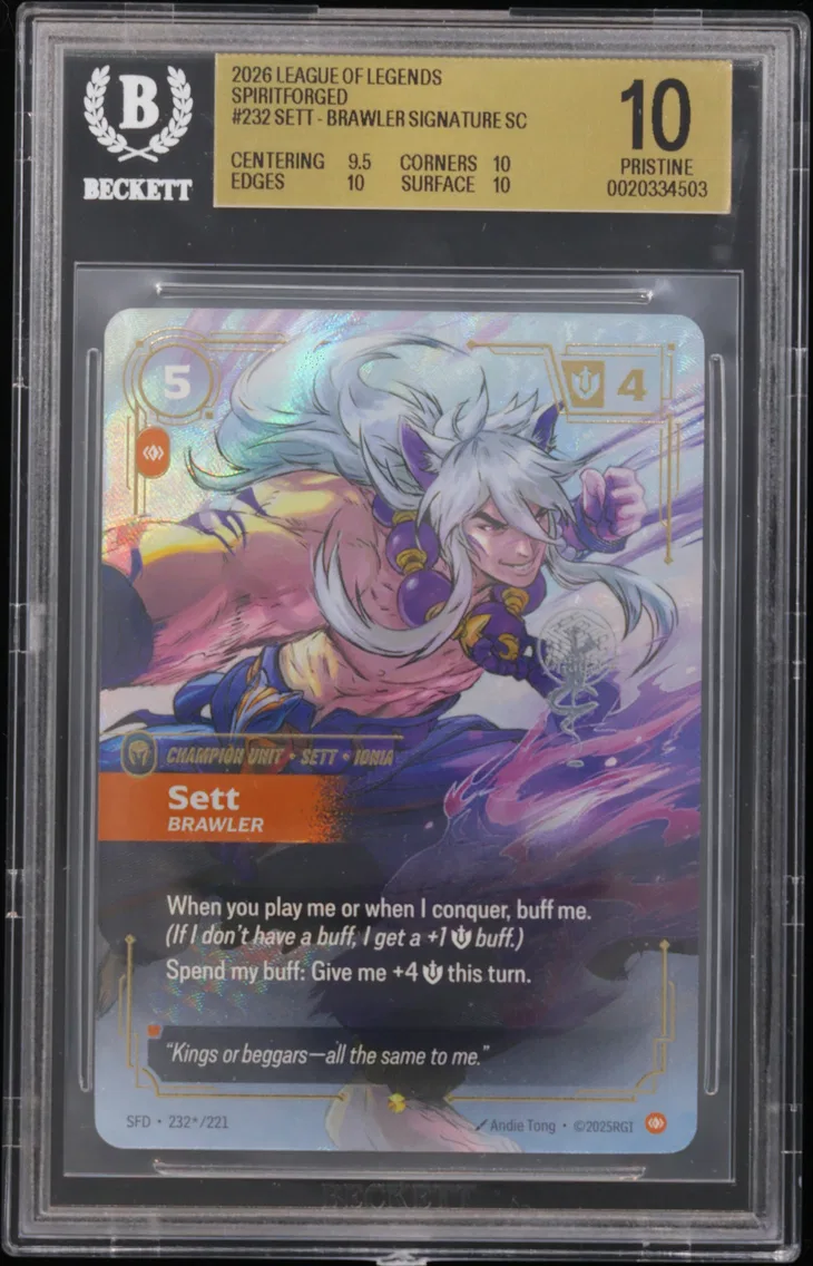 2026 #232* Sett - Brawler SIGNATURE SC BGS 10 Riftbound: League of Legends TCG Spiritforged