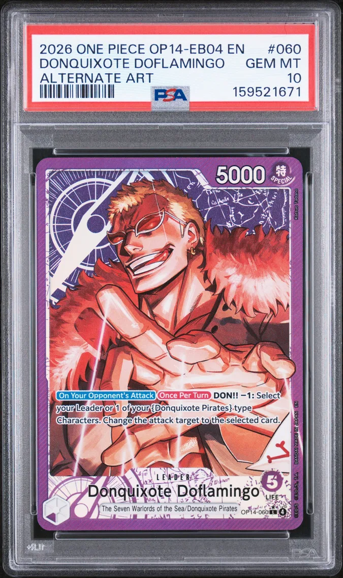 2026 #060 Donquixote Doflamingo PSA 10 One Piece OP14-EB04-the Azure Sea's Seven