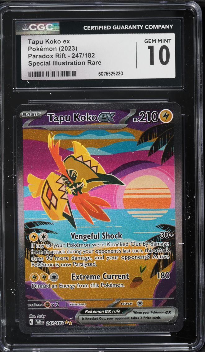2023 #247 Tapu Koko EX CGC 10 Par EN-Paradox Rift Pokemon