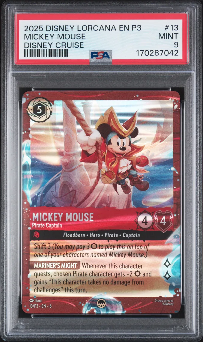 2025 #13 Mickey Mouse - Pirate Captain PSA 9 Disney Lorcana EN P3-Promo