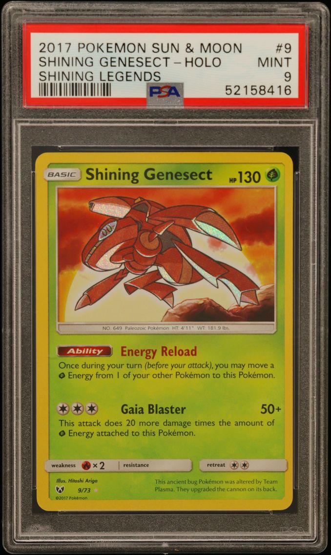 2017 #9 Shining Genesect-Holo PSA 9 Sun & Moon Shining Legends