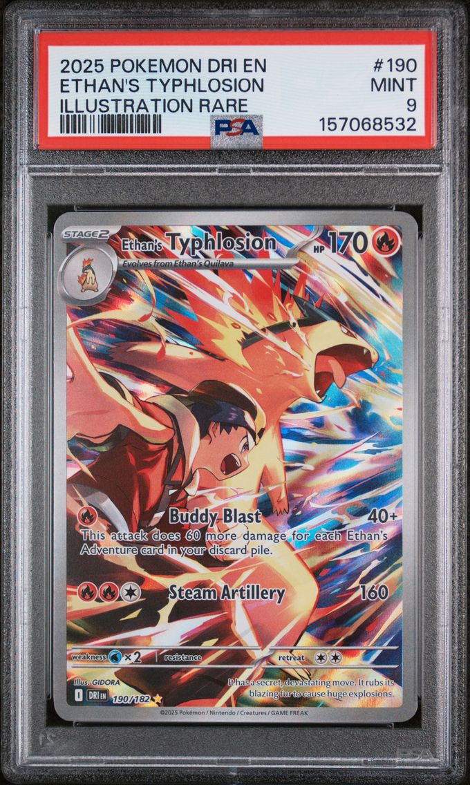 2025 #190 Ethan's Typhlosion PSA 9 Dri EN-Destined Rivals