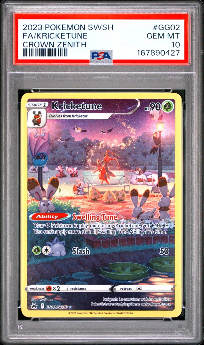2023 #GG02 Full Art/Kricketune PSA 10 Sword and Shield Crown Zenith
