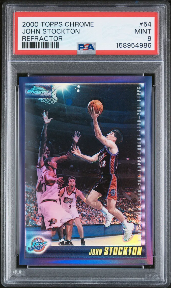 2000 #54 JOHN STOCKTON PSA 9 Topps Chrome