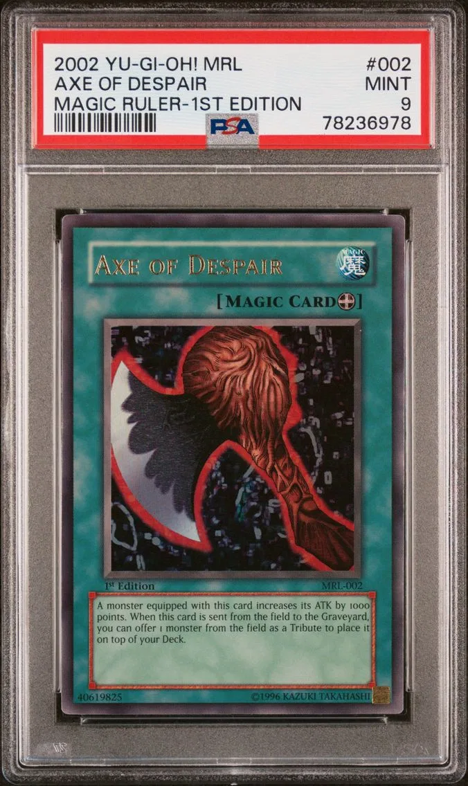 2002 #002 Axe of Despair 1st Edition PSA 9 YU-GI-Oh! Mrl-Magic Ruler