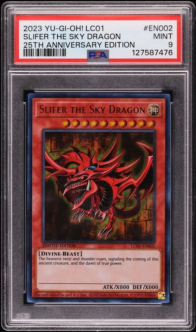 2023 #LC01-EN002 Slifer The Sky Dragon PSA 9 Yu-Gi-Oh! LC01 25th Anniversary