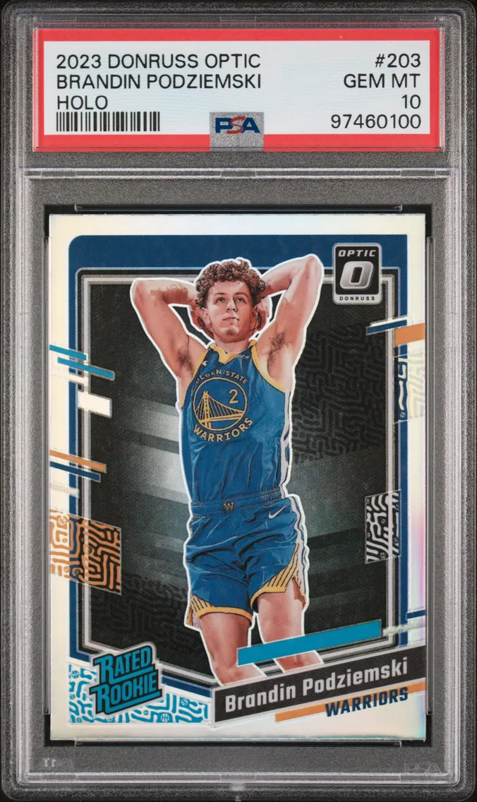 2023 #203 Brandin Podziemski PSA 10 Panini Donruss Optic