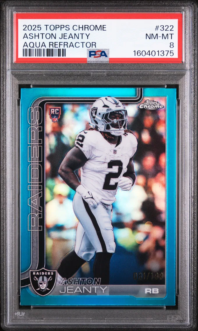 2025 #322 Ashton Jeanty PSA 8 Topps Chrome