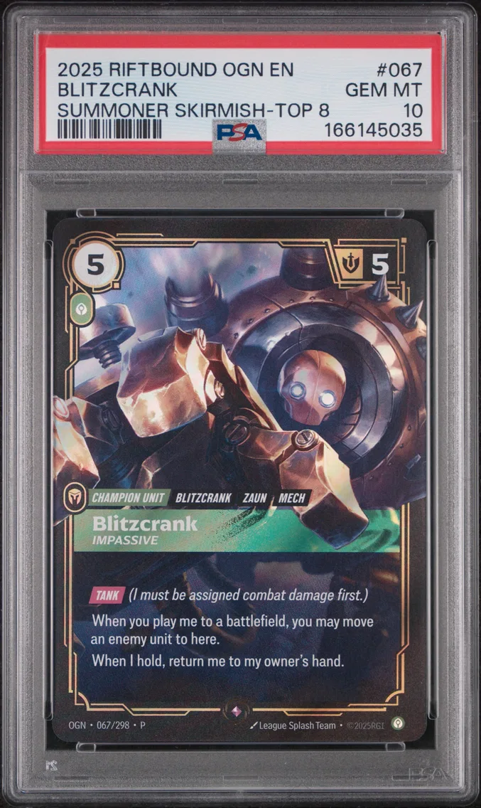 2025 #067 Blitzcrank - Impassive PSA 10 Riftbound: League of Legends Ogn-Origins