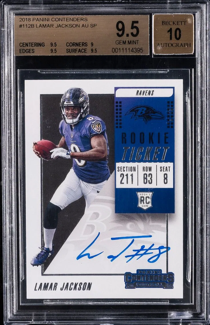 2018 #112 Lamar Jackson BGS 9.5 Panini Contenders