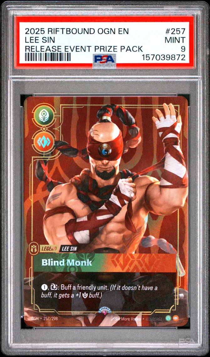 2025 #257 Lee Sin - Blind Monk PSA 9 Riftbound: League of Legends Ogn-Origins