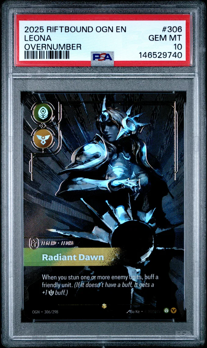 2025 #306 Leona - Radiant Dawn PSA 10 Riftbound: League of Legends Ogn-Origins