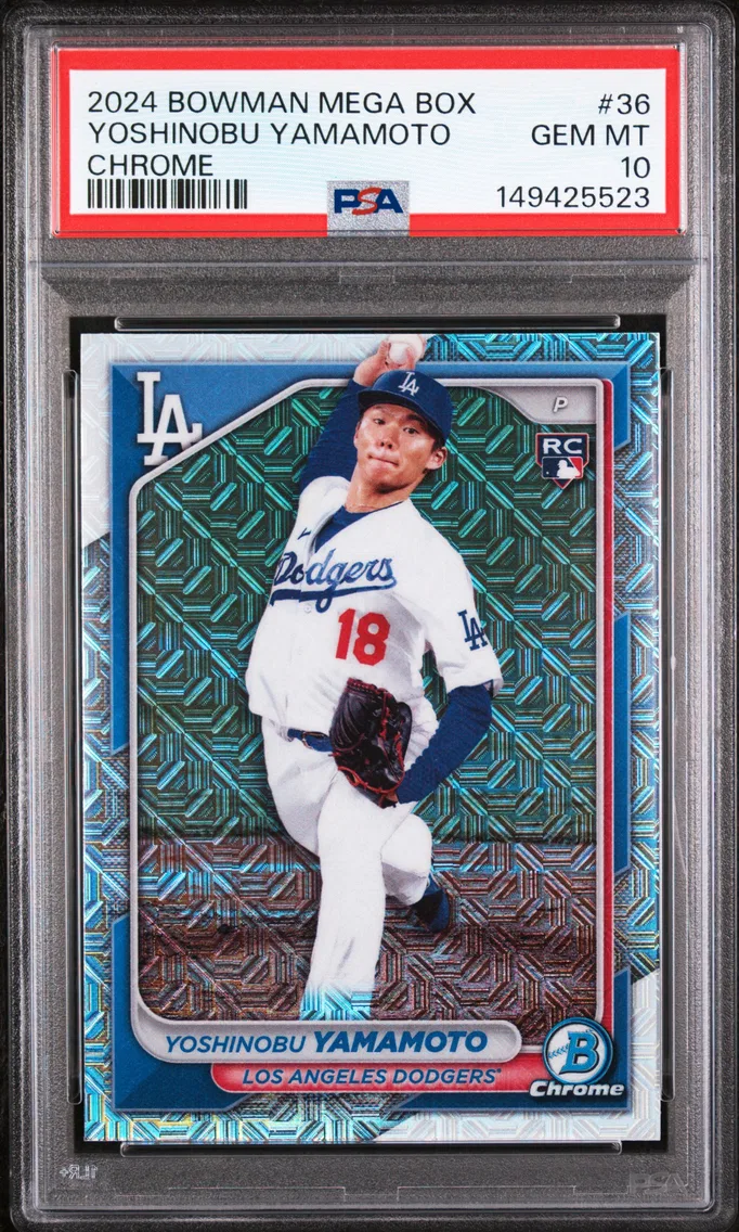 2024 #36 Yoshinobu Yamamoto PSA 10 Bowman Mega Box Chrome