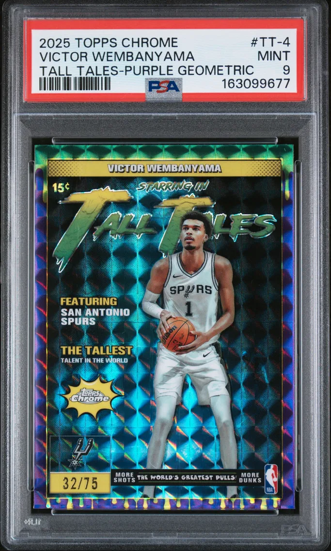 2025 #TT-4 Victor Wembanyama PSA 9 Topps Chrome Tall Tales