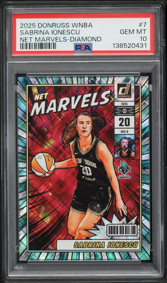 2025 #7 Sabrina Ionescu PSA 10 Donruss WNBA Net Marvels Diamond
