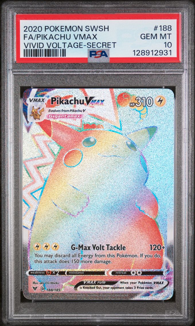 2020 #188 Full Art/Pikachu Vmax PSA 10 Sword & Shield Vivid Voltage