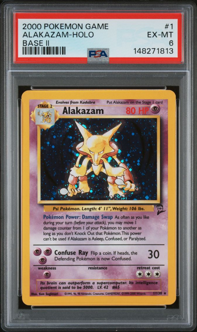 2000 #1 Alakazam-Holo PSA 6 Game Base II