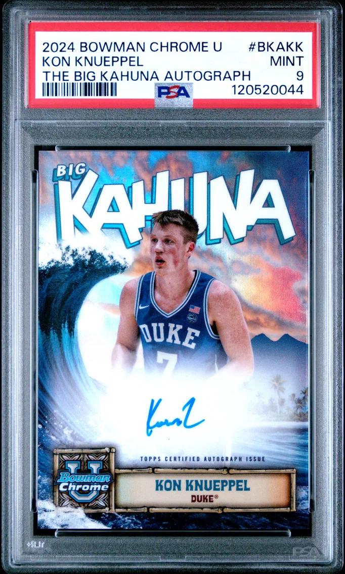 2024 #BKAKK Kon Knueppel PSA 9 Bowman Chrome University the Big Kahuna Autographs