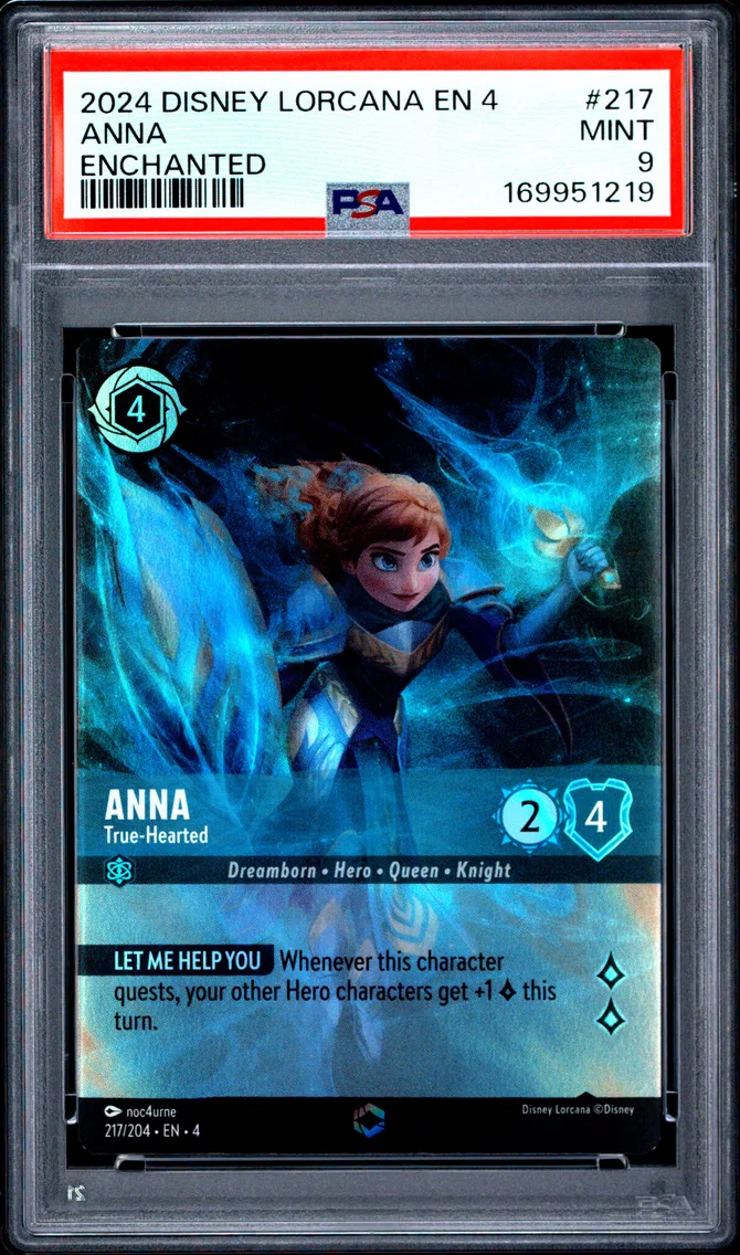2024 #217 Anna - True-Hearted PSA 9 Disney Lorcana EN 4-Ursula's Return