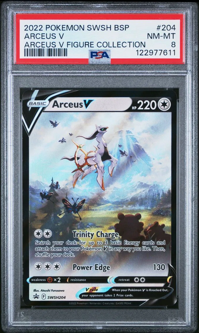 2022 #204 Arceus V PSA 8 Swsh Black Star Promo Pokemon